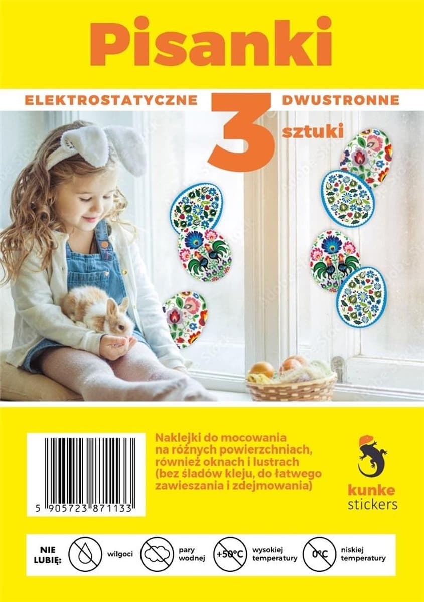 Naklejki Wielkanocne Pisanki dekoracyjne 3 szt.