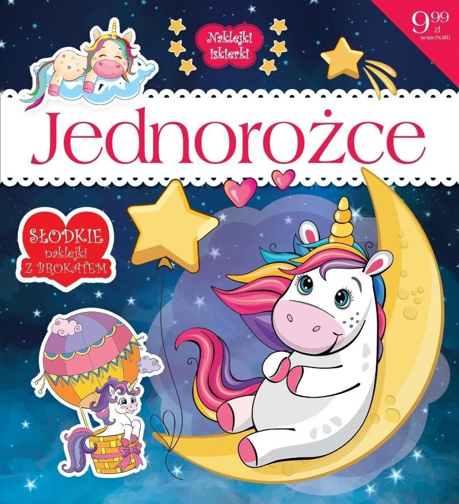 Naklejki z Brokatem Jednorożce