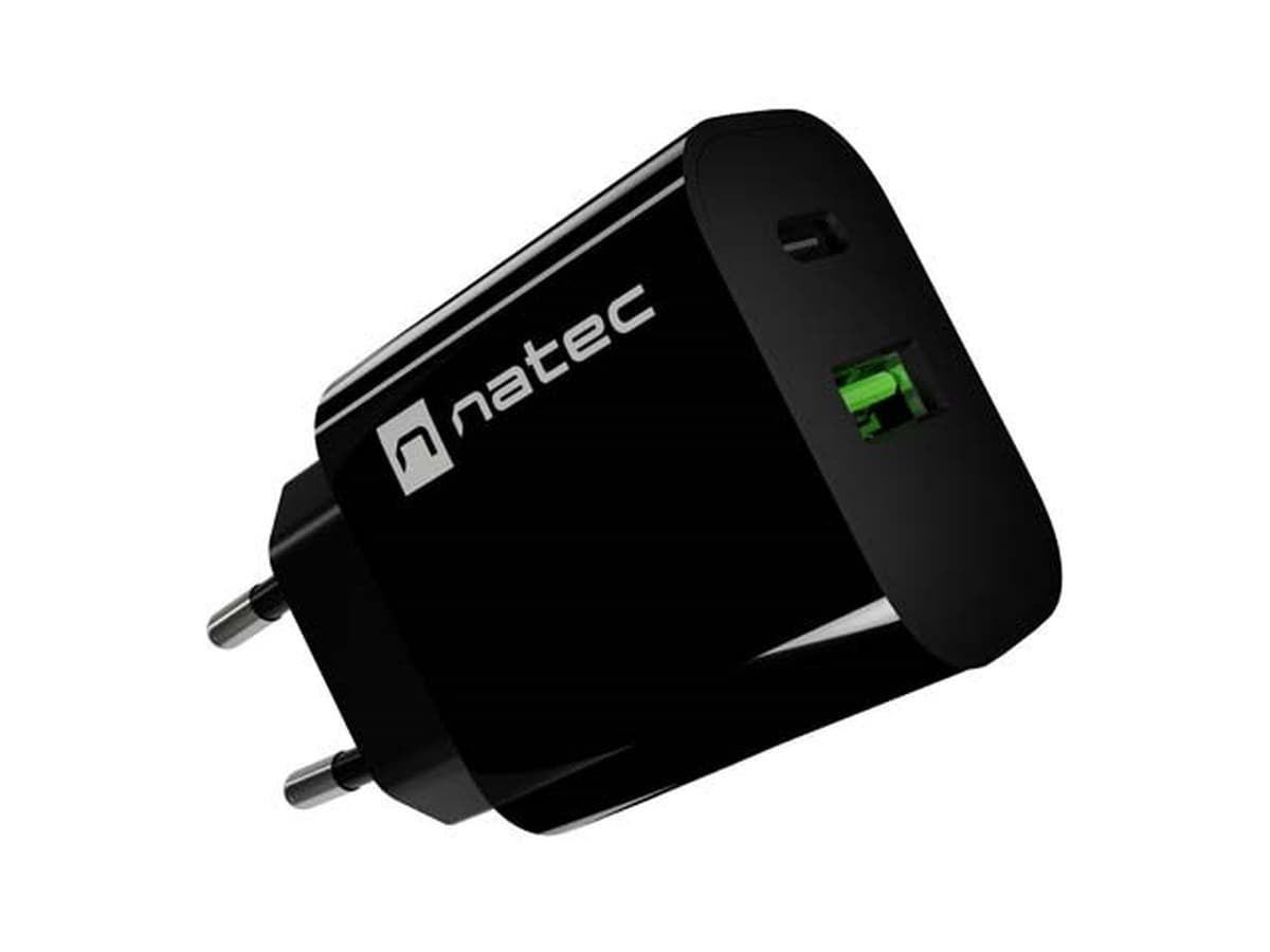 NATEC Ładowarka Sieciowa Ribera 1x USB-A + 1x USB-C 20W