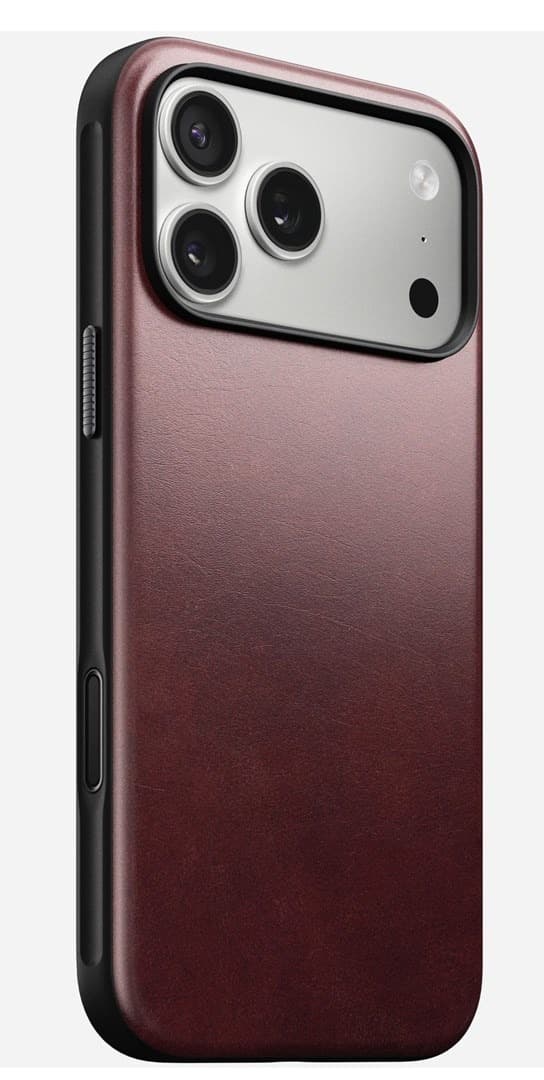 Nomad Modern Leather Case - Skórzany pokrowiec na iPhone 17 Pro Max, Bordowy