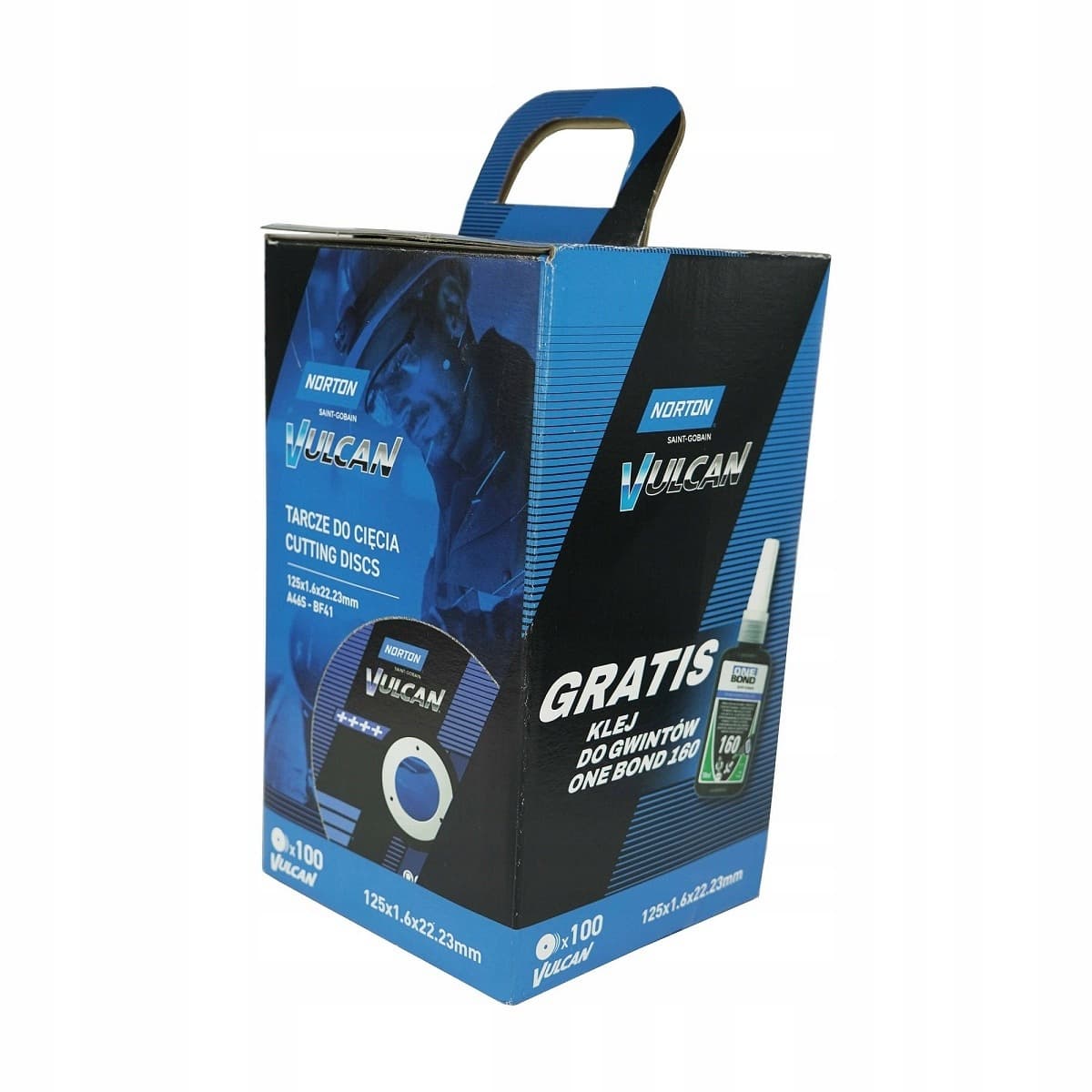 NORTON Tarcza Vulcan 125 x 1,6 mm - 100 sztuk + Klej ONE BOND