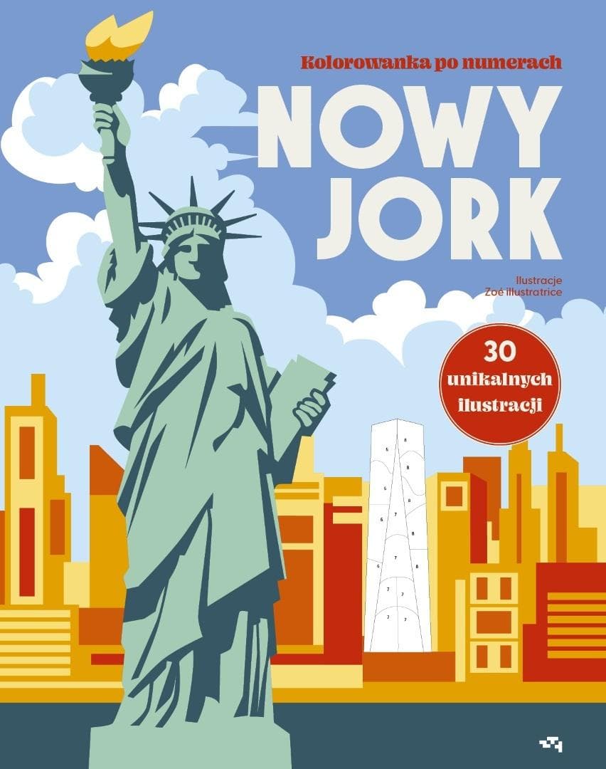 Nowy Jork Kolorowanka po numerach Relaks dla dorosłych i młodzieży