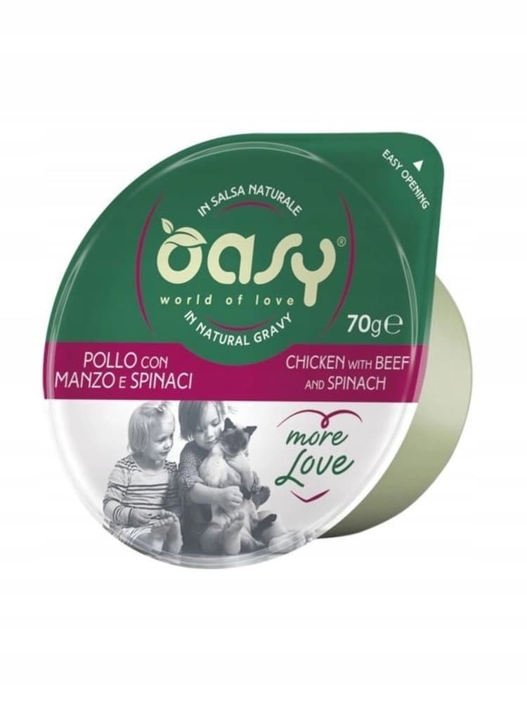 Oasy More Love Kurczak z Wołowiną i Szpinakiem 70 g