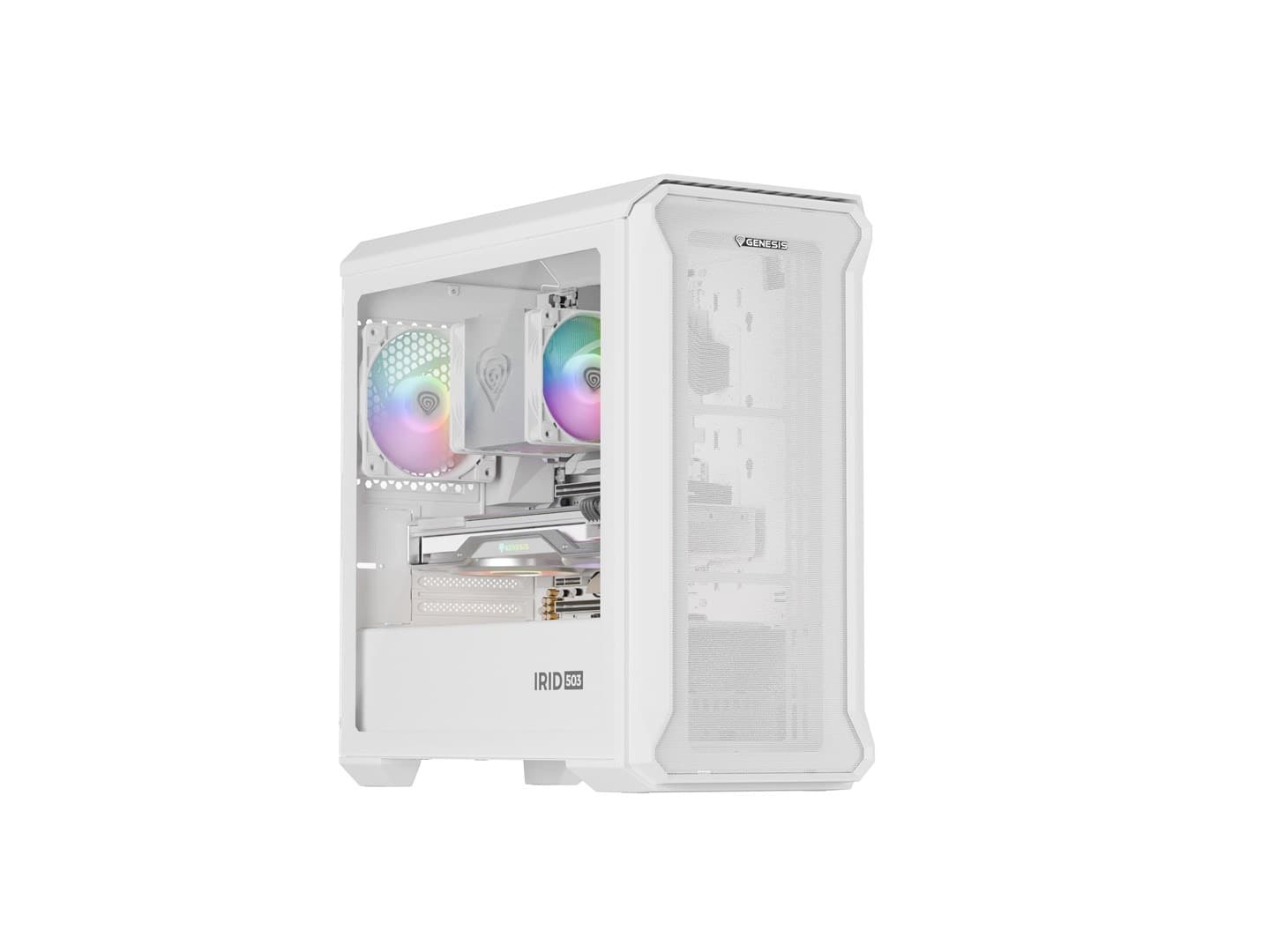 Obudowa Mini Tower Genesis Irid 503 Biała Przezroczysta