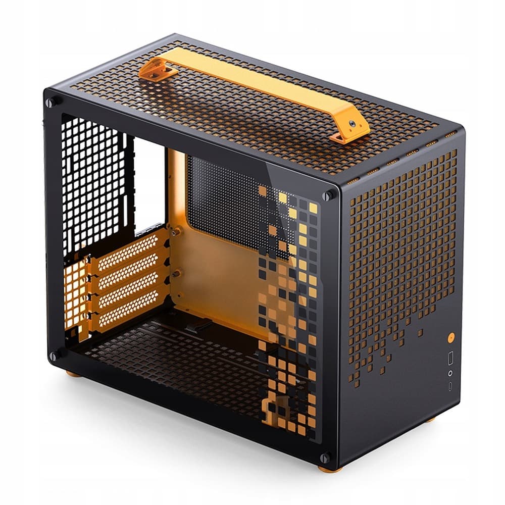 Obudowa Jonsplus Z20 MATX Handle Case czarno-pomarańczowa