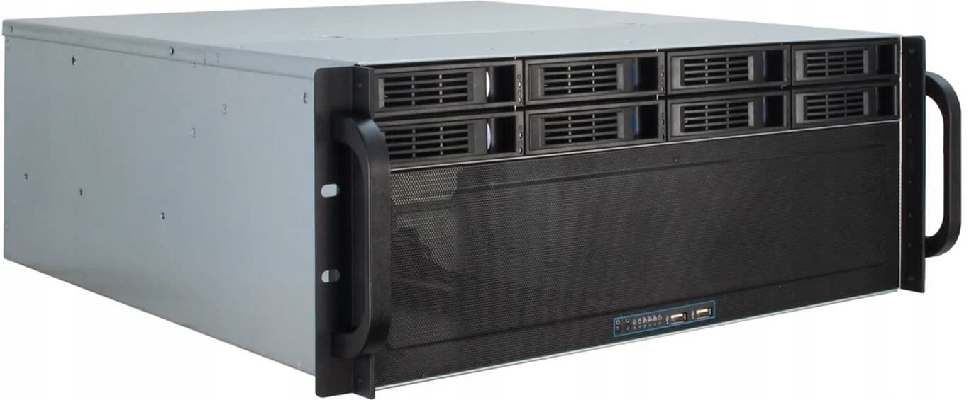 Obudowa Rack Inter-Tech 4U-4408 Czarna Srebrna