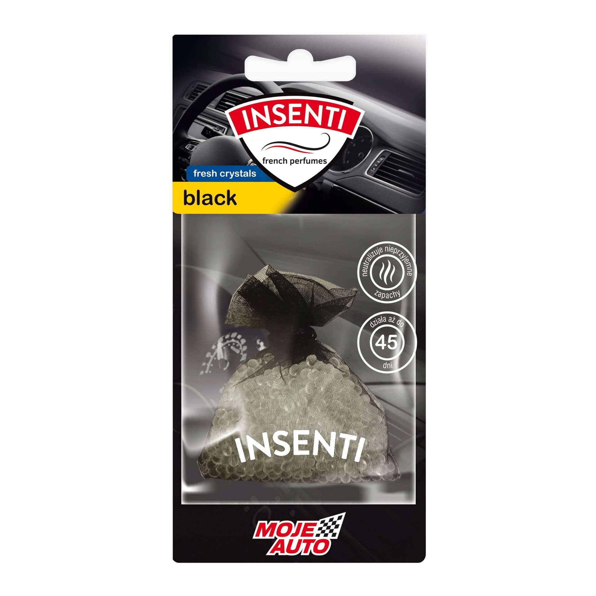 Odświeżacz powietrza Insenti Black do samochodu, domu i biura