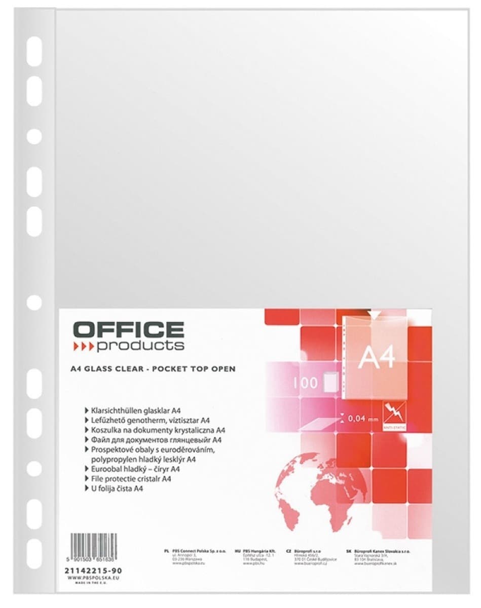 Office Products Koszulki A4 PP transparentne 100 sztuk