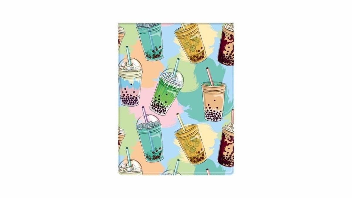 Okładka na dokumenty ucznia pionowa z motywem bubble tea