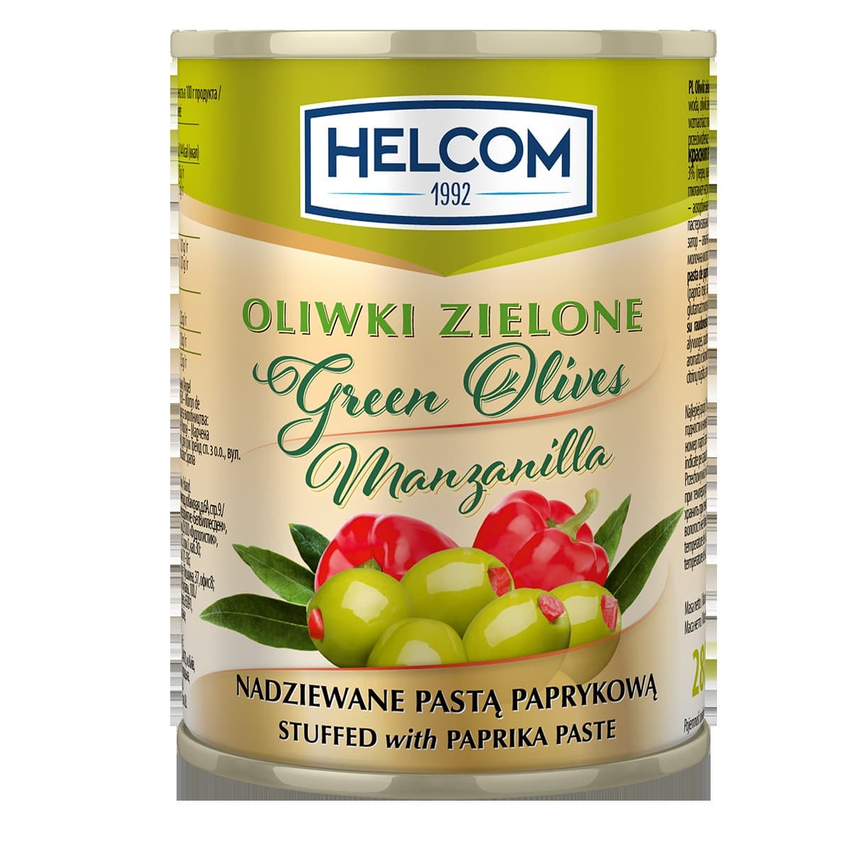 Oliwki zielone nadziewane papryką 300ml HELCOM