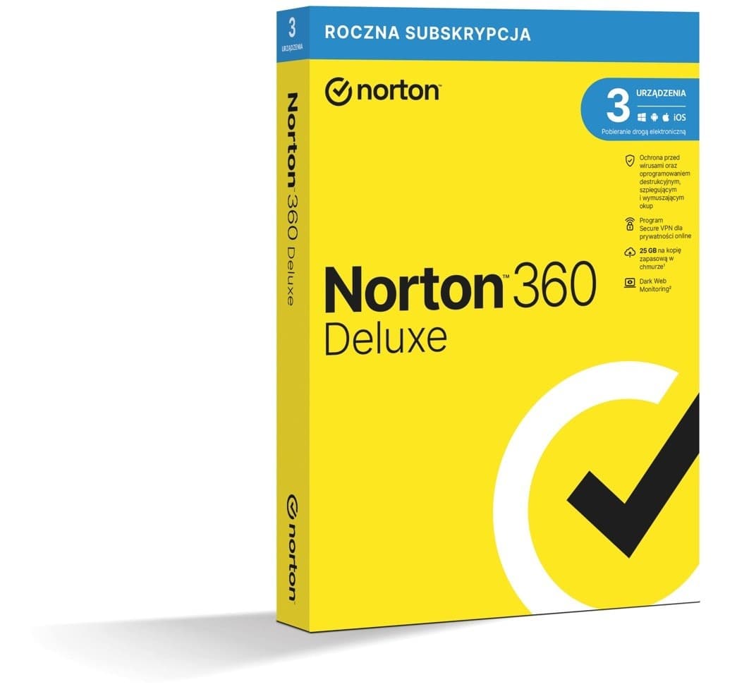 Oprogramowanie antywirusowe Norton 360 Deluxe 3 stanowiska 12 miesięcy