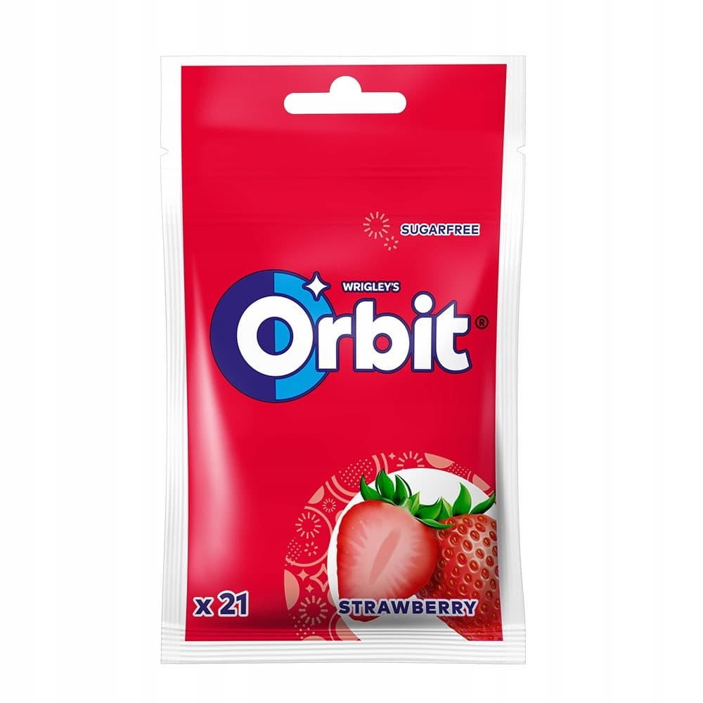 Orbit Strawberry Guma do żucia bez cukru 29 g (21 drażetek)