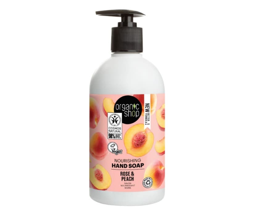 ORGANIK SHOP Odżywcze mydło do rąk Róża i Brzoskwinia 500 ml