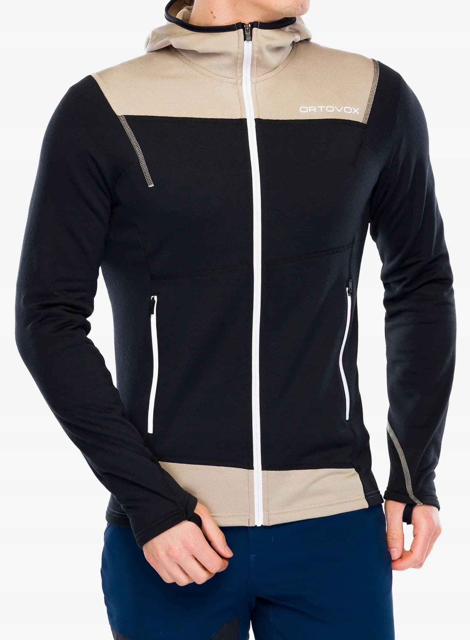 Ortovox Fleece Light Hoody - Bluza z kapturem - black raven/black raven