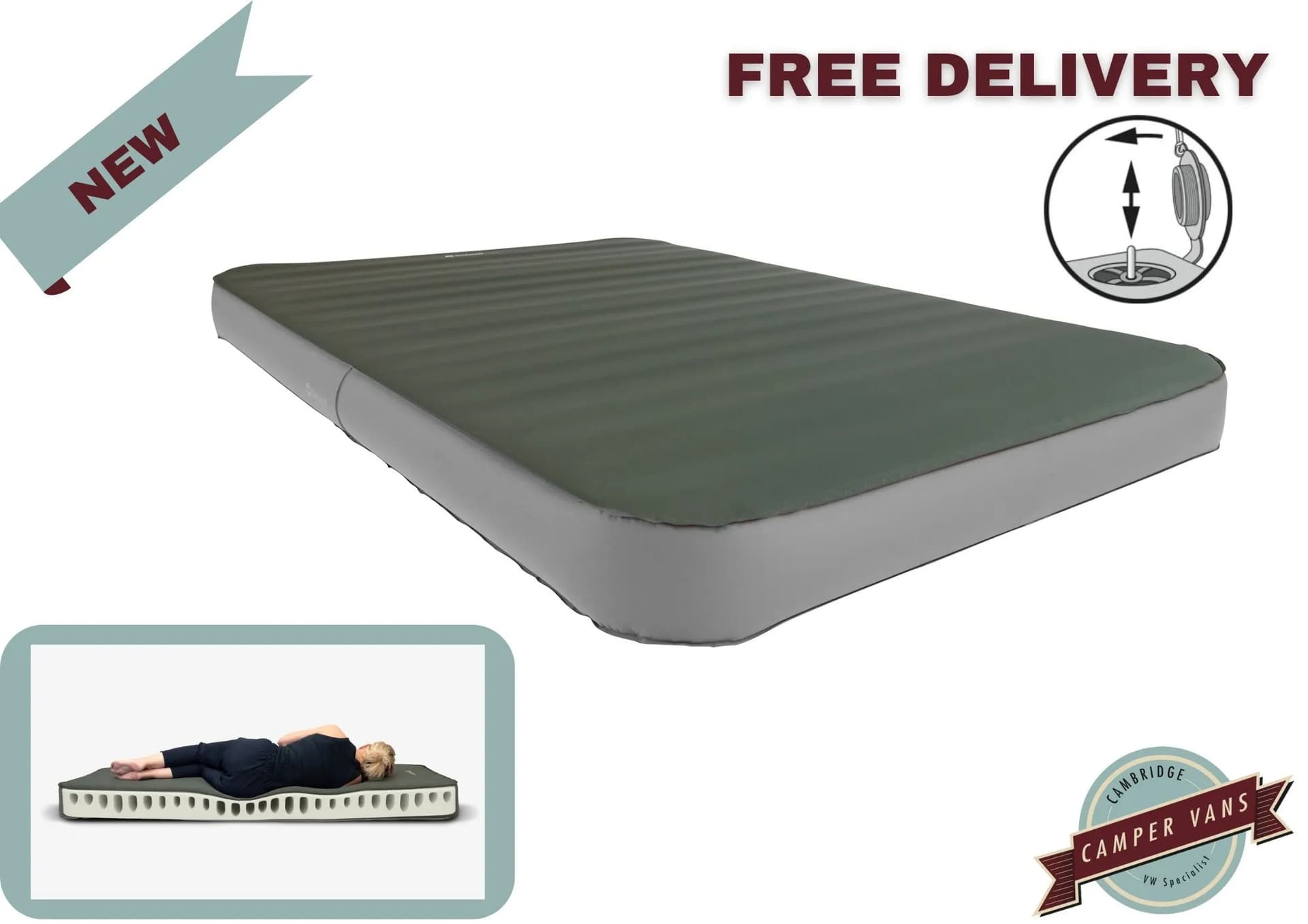 Outwell Sleepnest Double 14.0 cm Mata Samopompująca