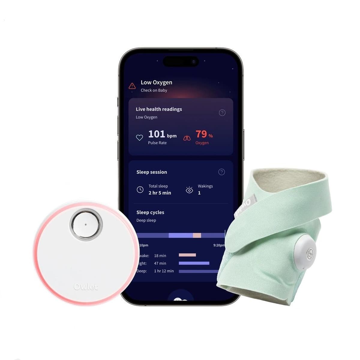Owlet Dream Sock Miętowe - Inteligentny monitor zdrowia dla dziecka