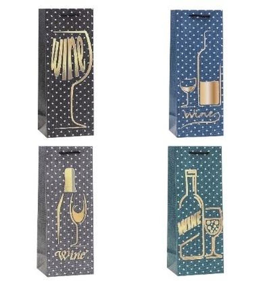 Ozdobna torebka na butelkę Rozette mix wzorów 12 x 36 x 9 cm