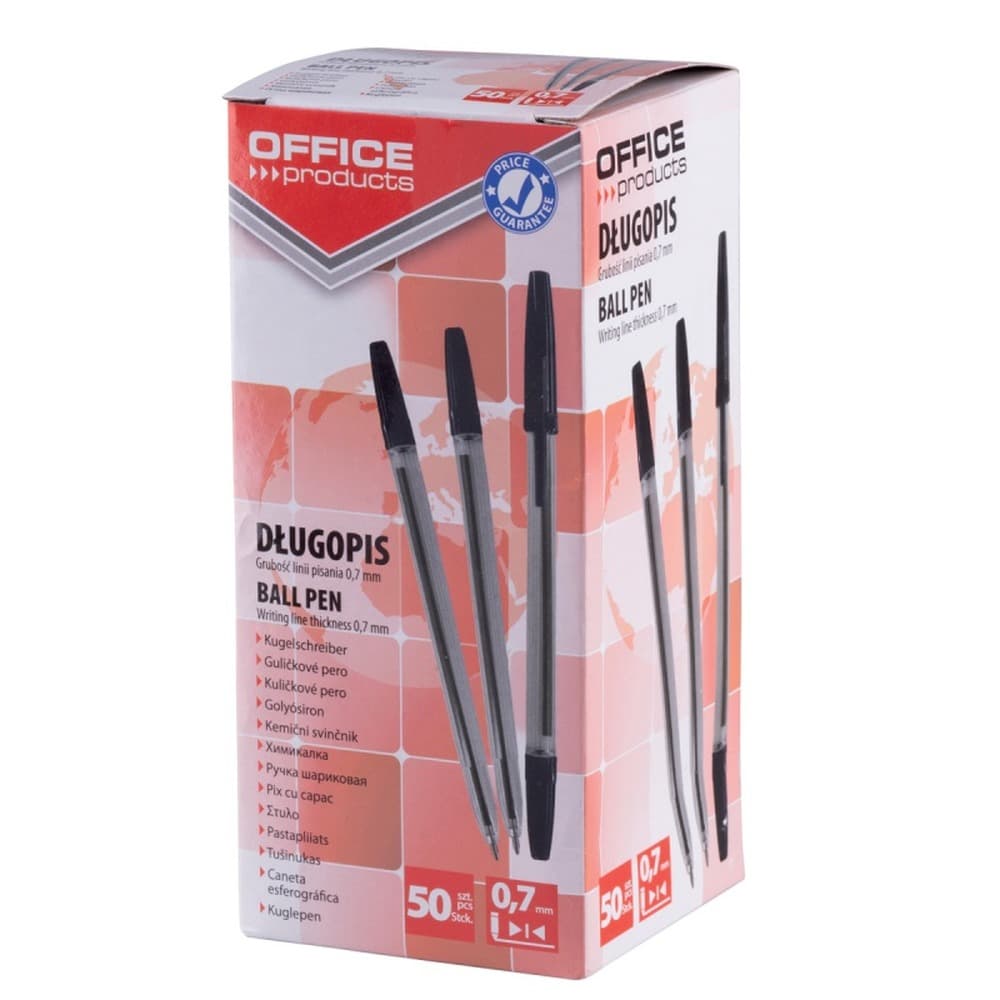 Office Products Paczka długopisów czarnych 1.0mm