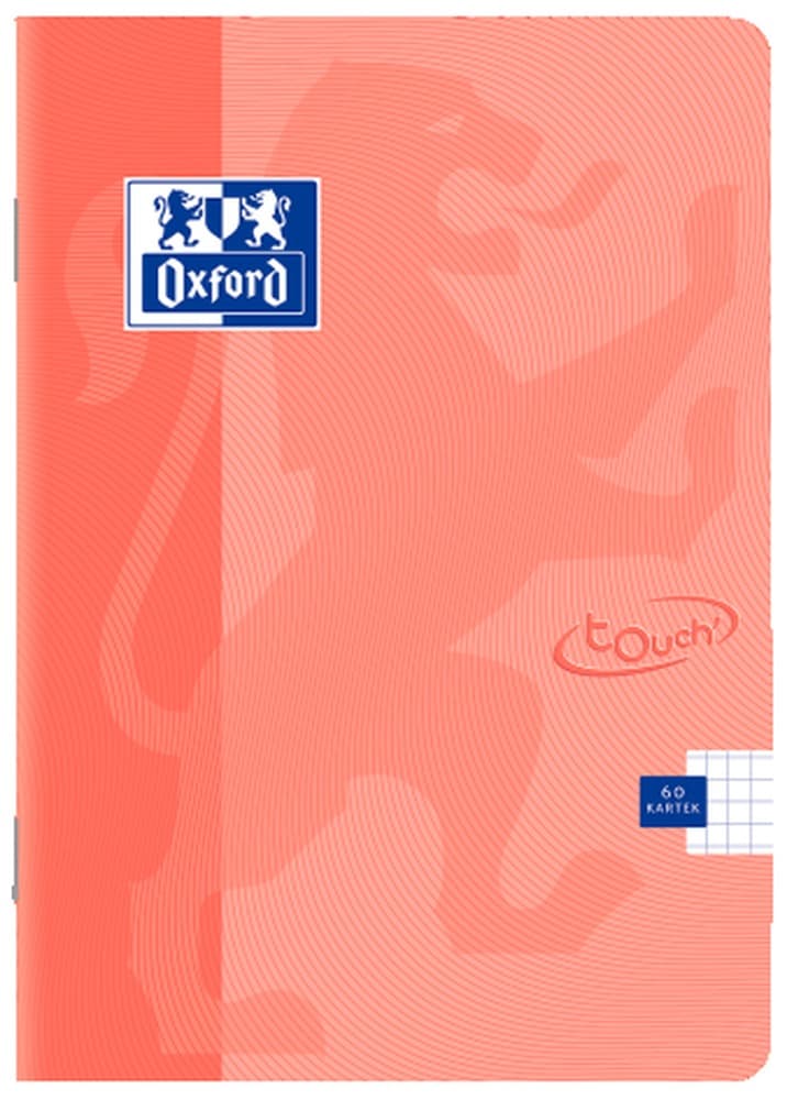 Paczka Zeszyt A5 60k kratka Oxford touch pastel koralowy pakiet 5 sztuk