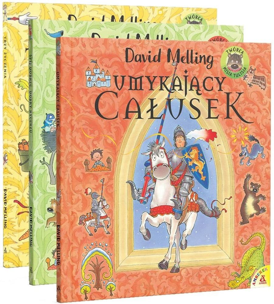 Pakiet książek David Melling: Umykający całusek, Śpij dobrze, dobry rycerzu, Trzy życzenia
