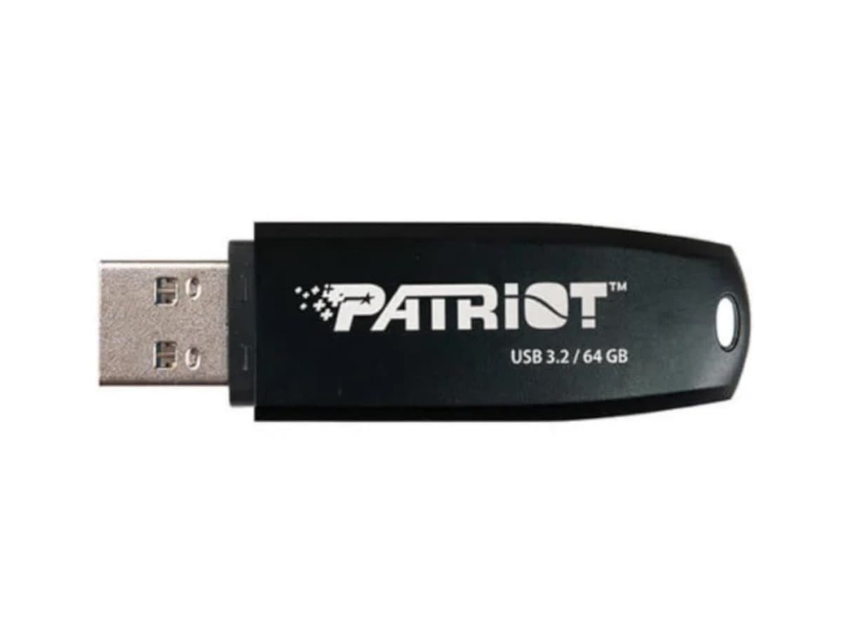 Pamięć USB Patriot Core 64 GB Type-A USB 3.2 Gen 1 do 80 MB/s czarna