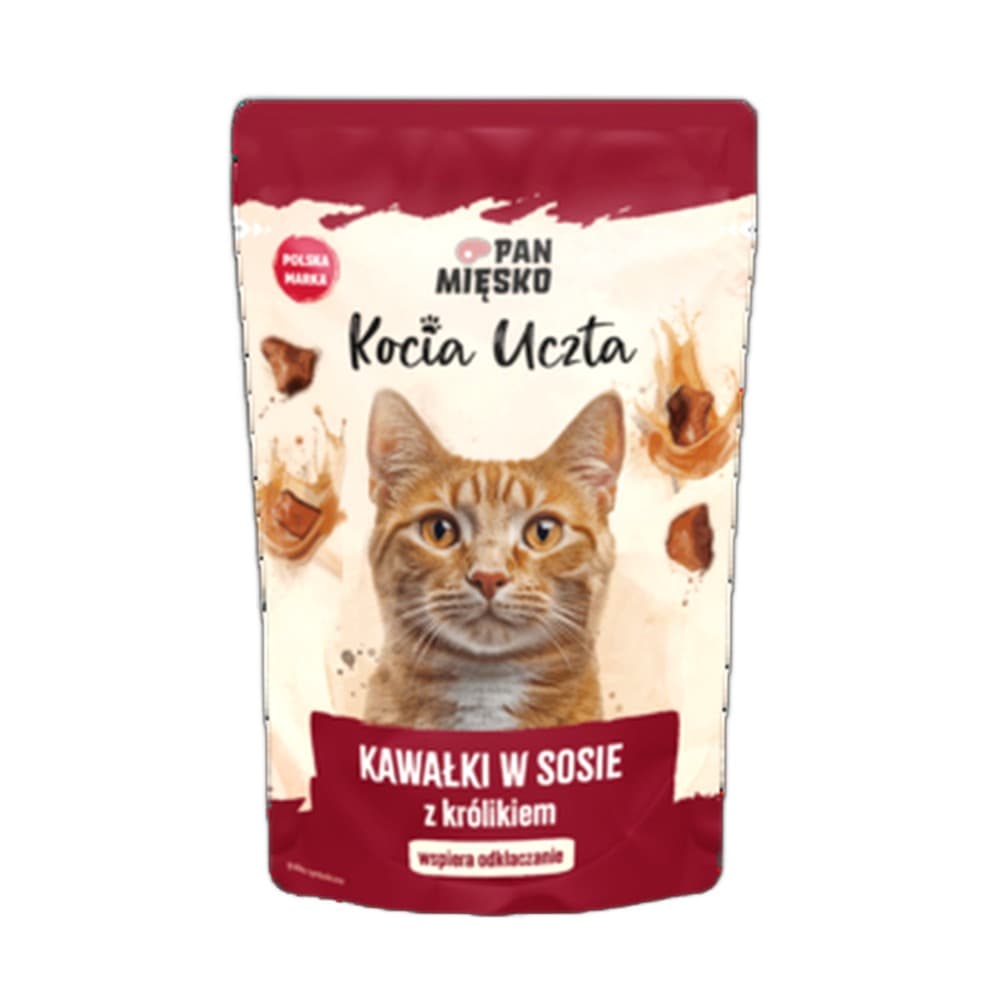 Pan Mięsko Kocia Uczta Kawałki w sosie z królikiem 85g