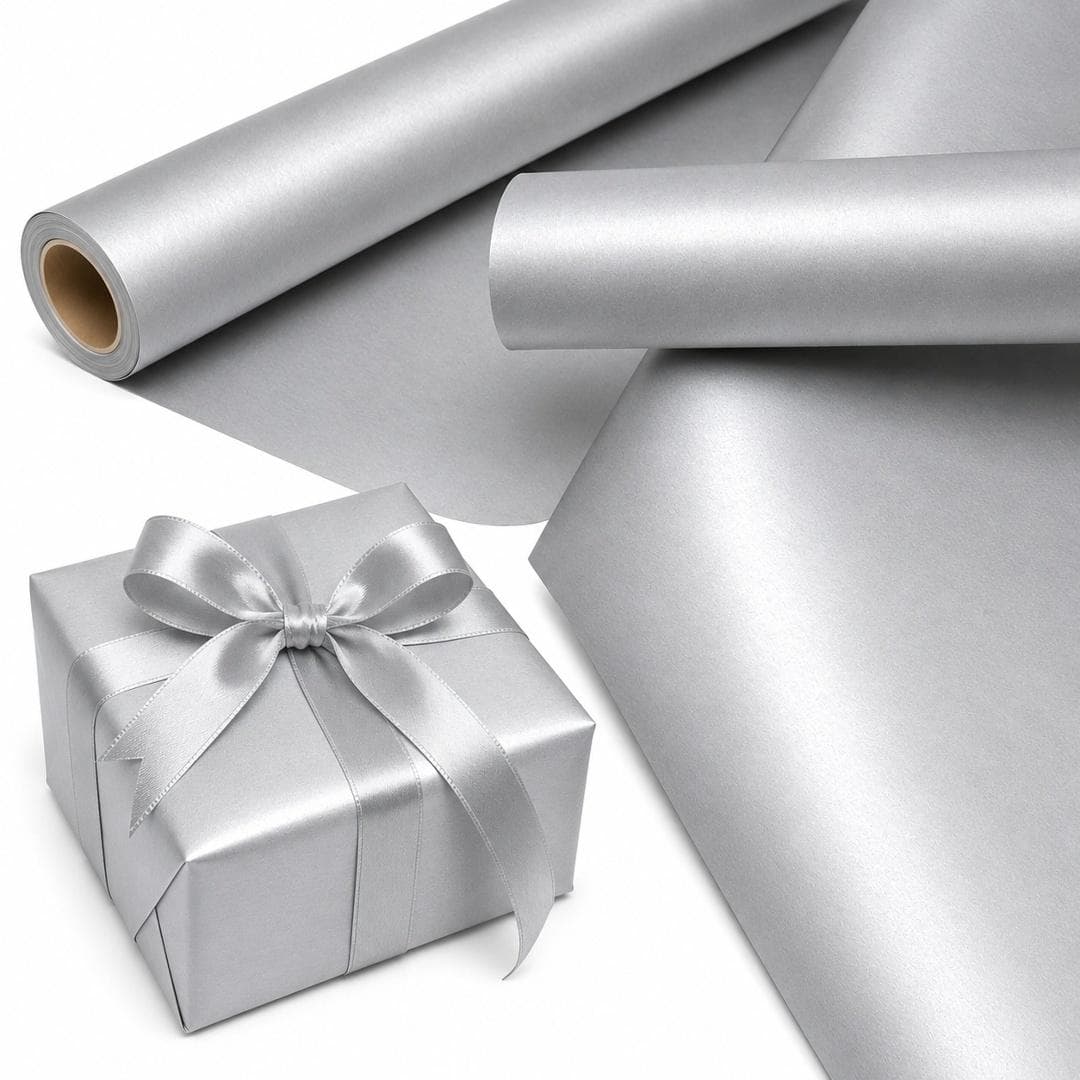 Papier do pakowania metaliczny srebrna satyna X-Strong 35 cm x 20 m