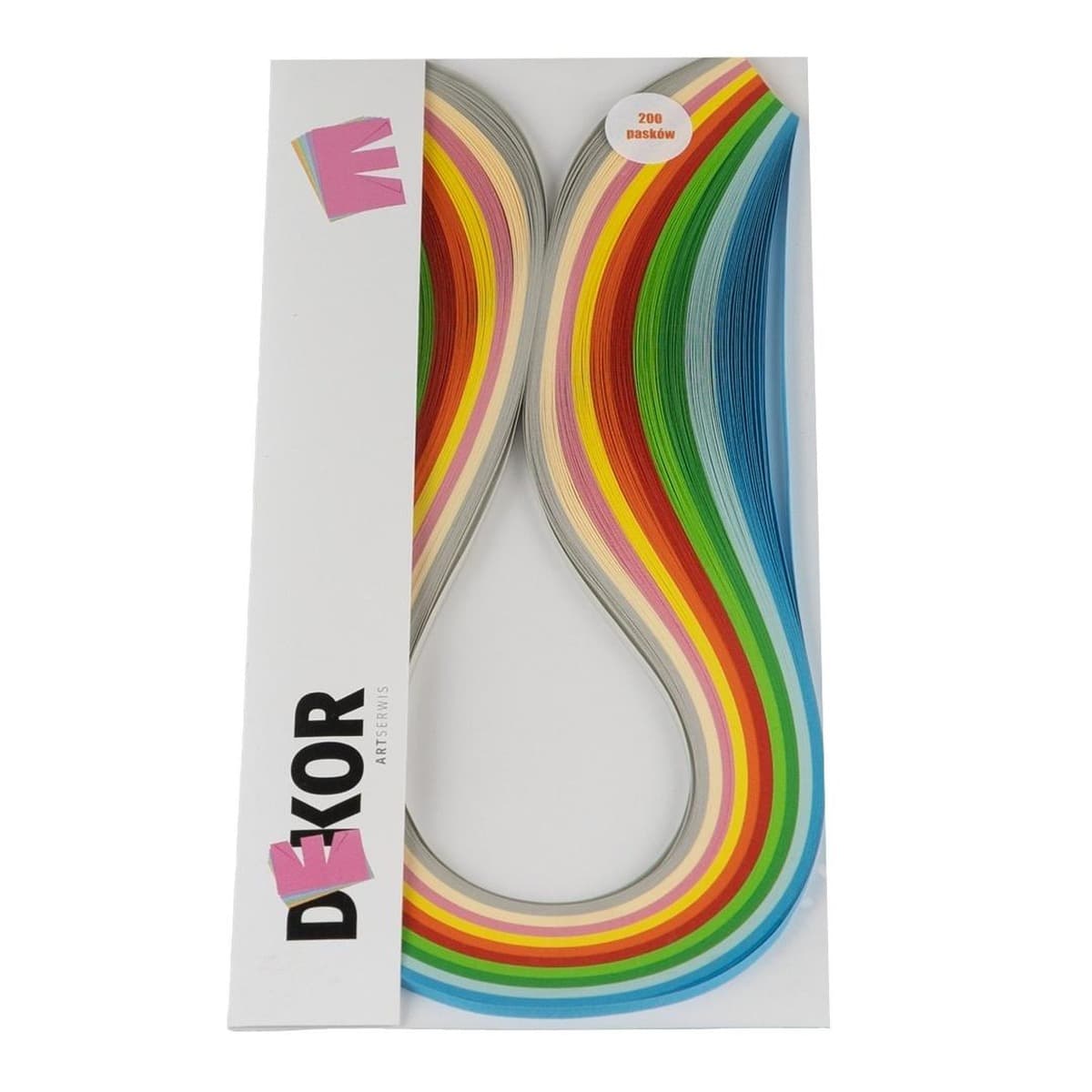 Paski do quillingu 3 mm x 42 cm kolorowe 200 sztuk
