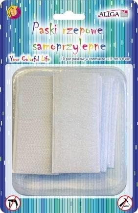 Paski rzepowe samoprzylepne 2,5 cm x 6 cm 10 sztuk