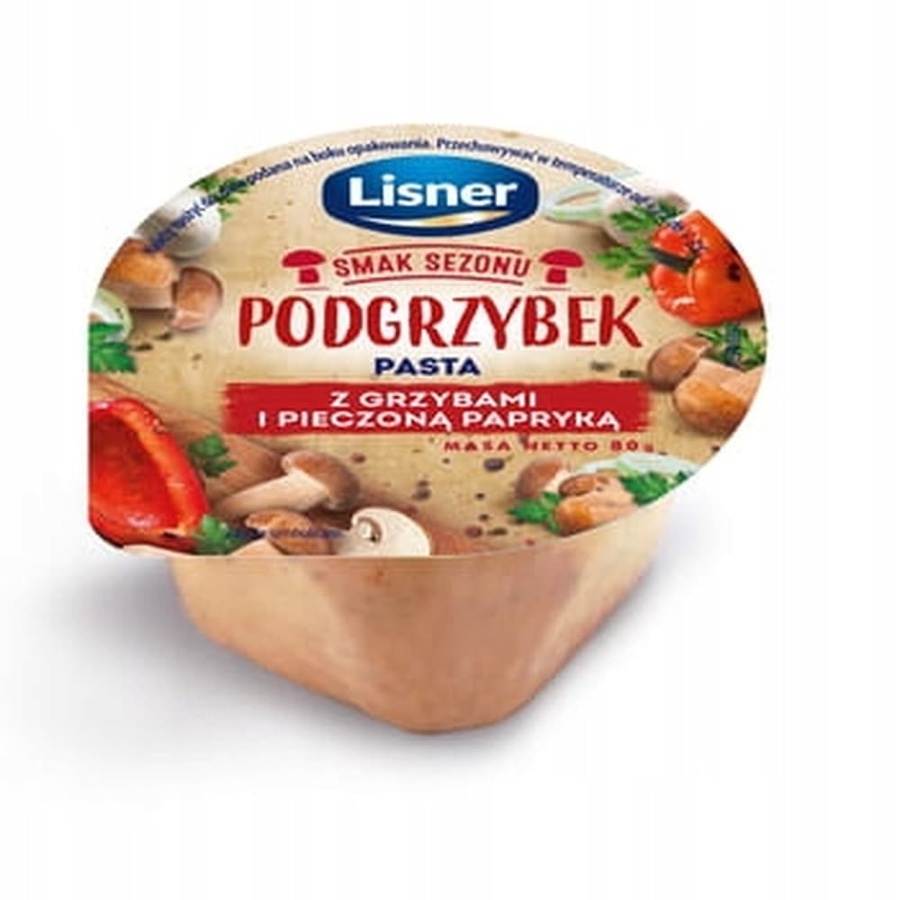 Smak Sezonu Podgrzybek Pasta z grzybami i pieczoną papryką 80g Lisner