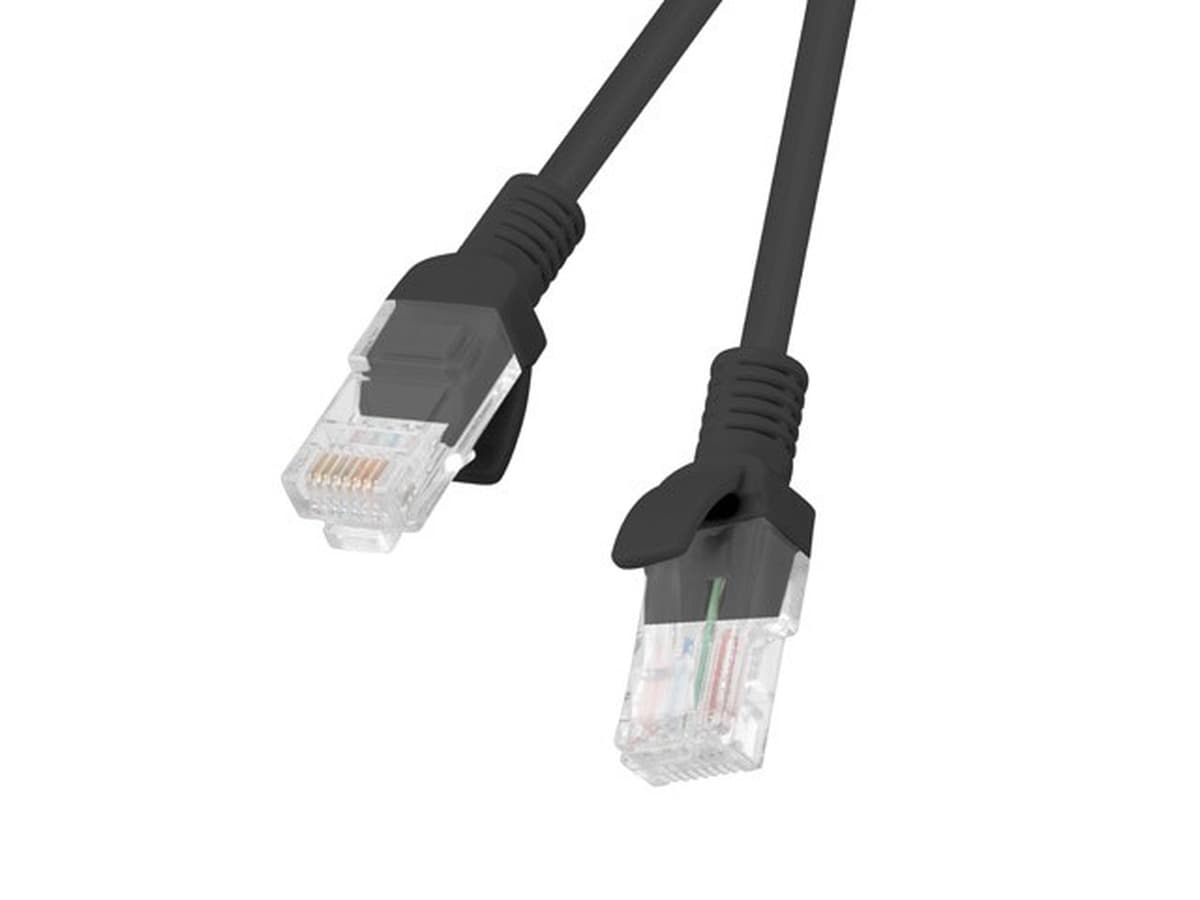 Patchcord UTP Lanberg PCU5-10CC-0050-BK (RJ45 - RJ45 ; 0,50m; UTP; kat. 5e; czarny)