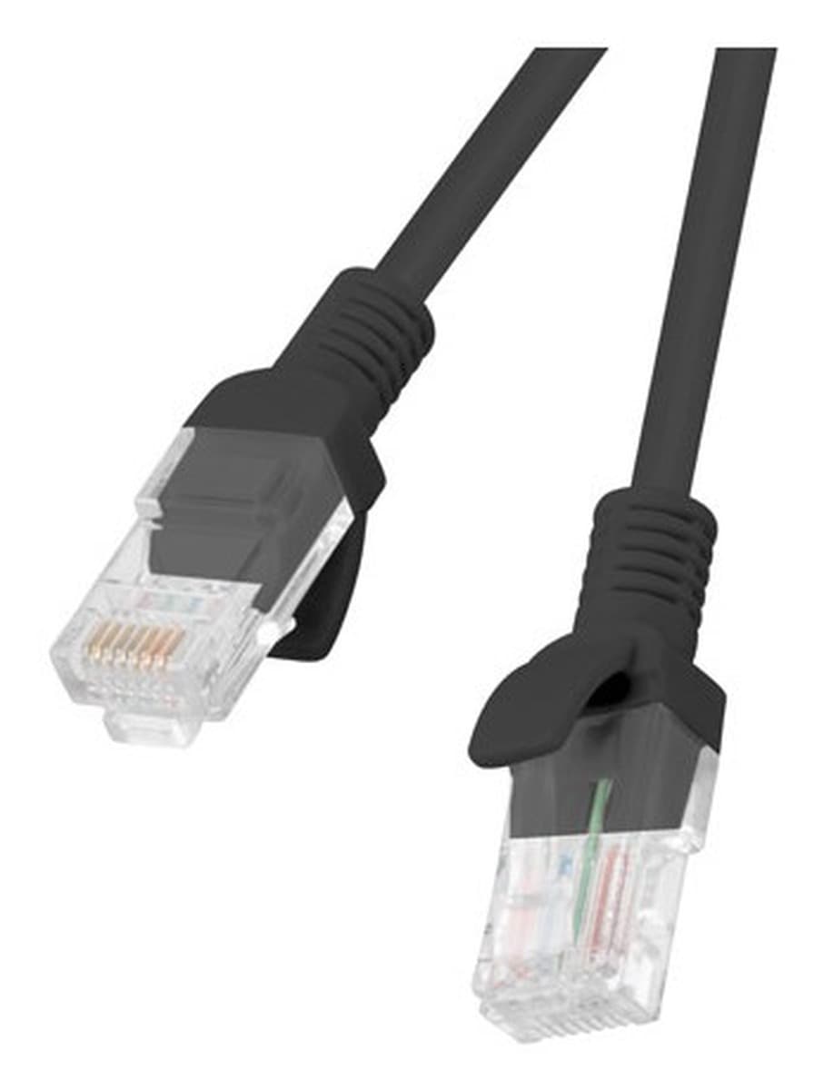 Patchcord UTP Lanberg PCU6-10CC-0025-BK (RJ45 - RJ45; 0,25m; UTP; kat. 6; czarny)