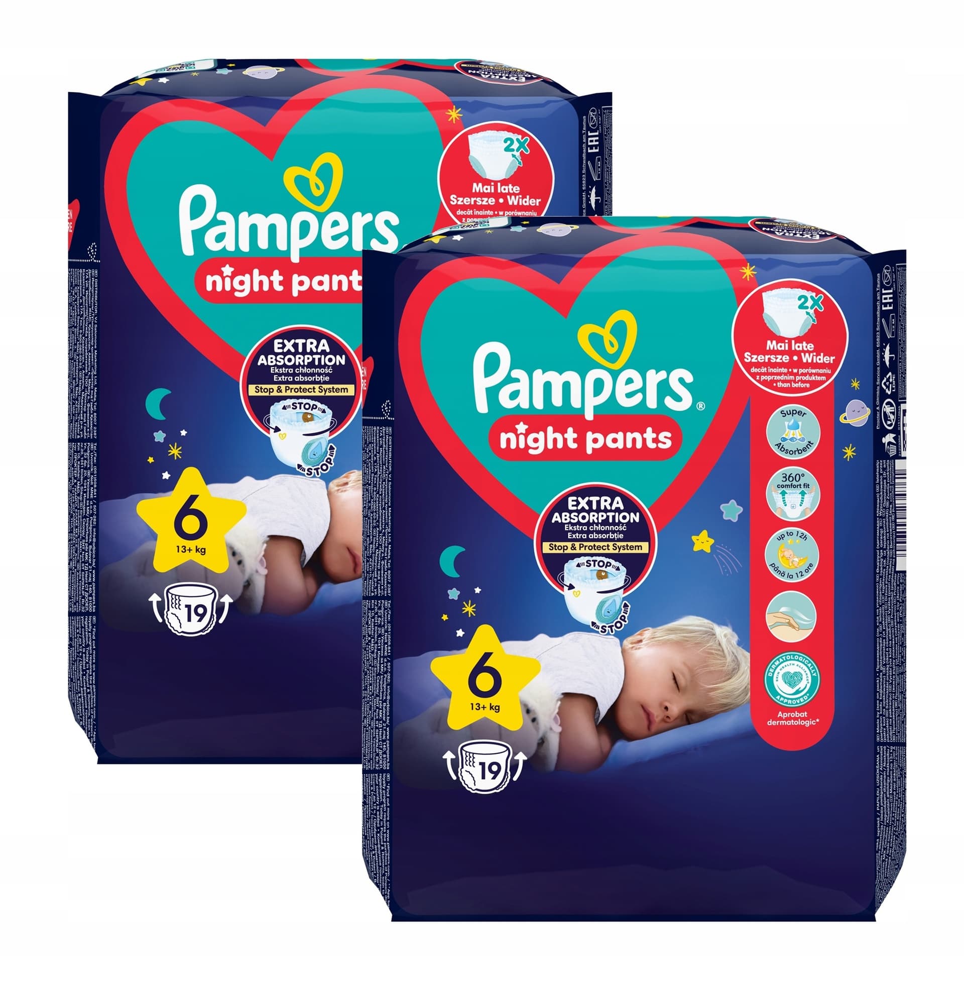 Pampers Night Pants Pieluchomajtki, rozmiar 4, 25 sztuk, 9kg-15kg