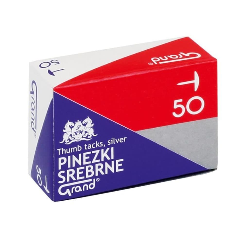 Pinezki srebrne 10 sztuk do tablic korkowych