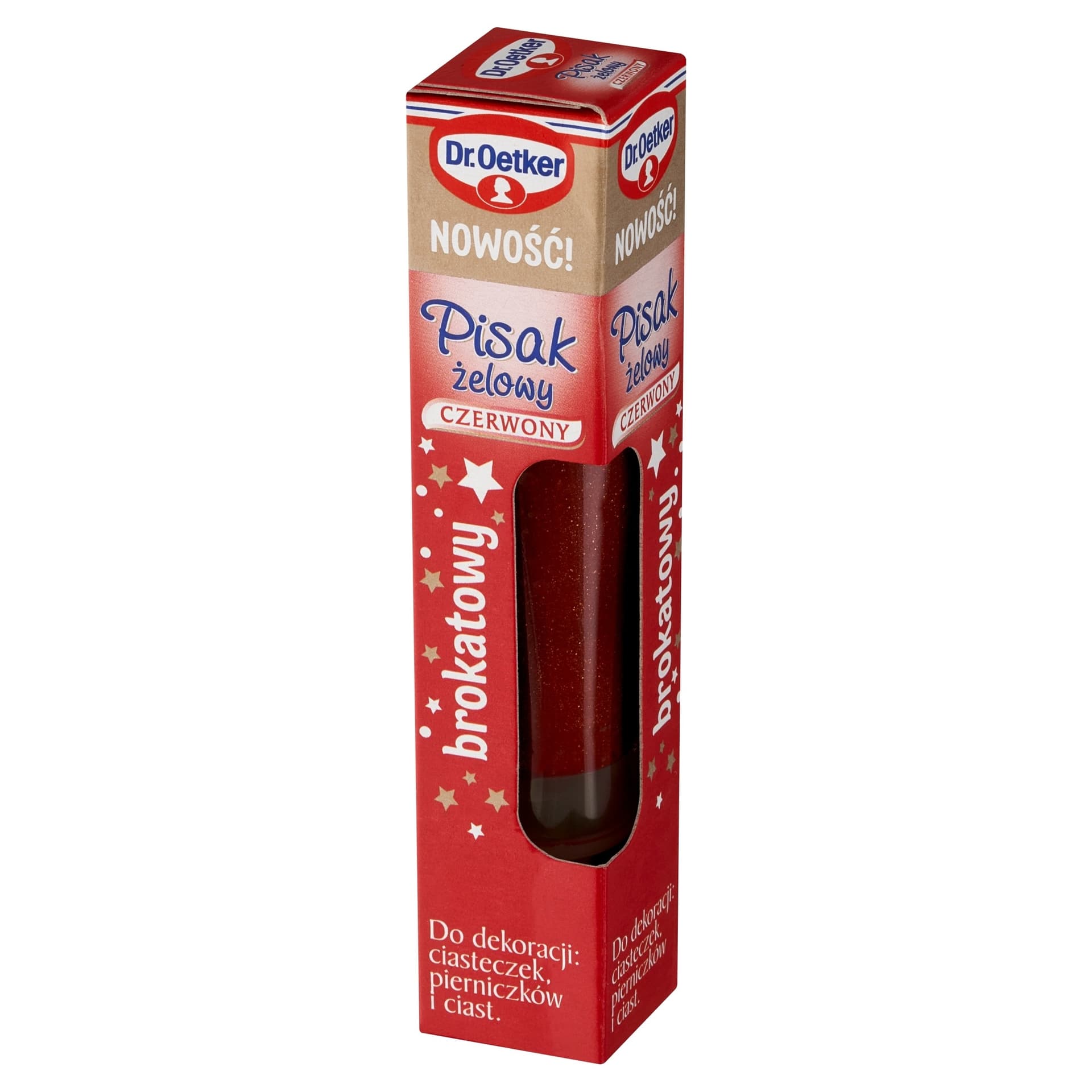 Dr. Oetker Pisaki żelowy czerwony brokatowy 19 g