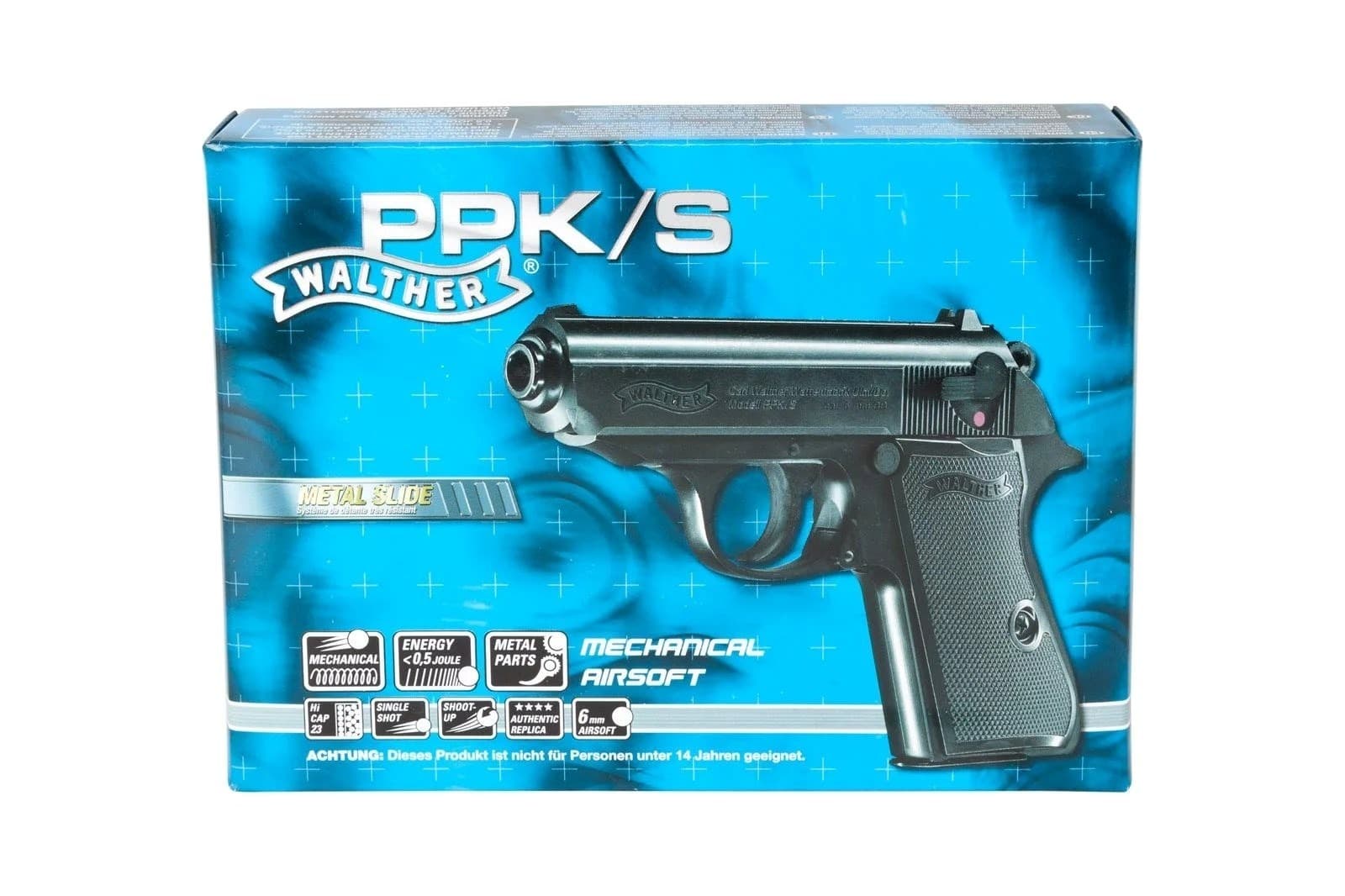 Pistolet ASG sprężynowy Walther PPK/S czarny 159 mm
