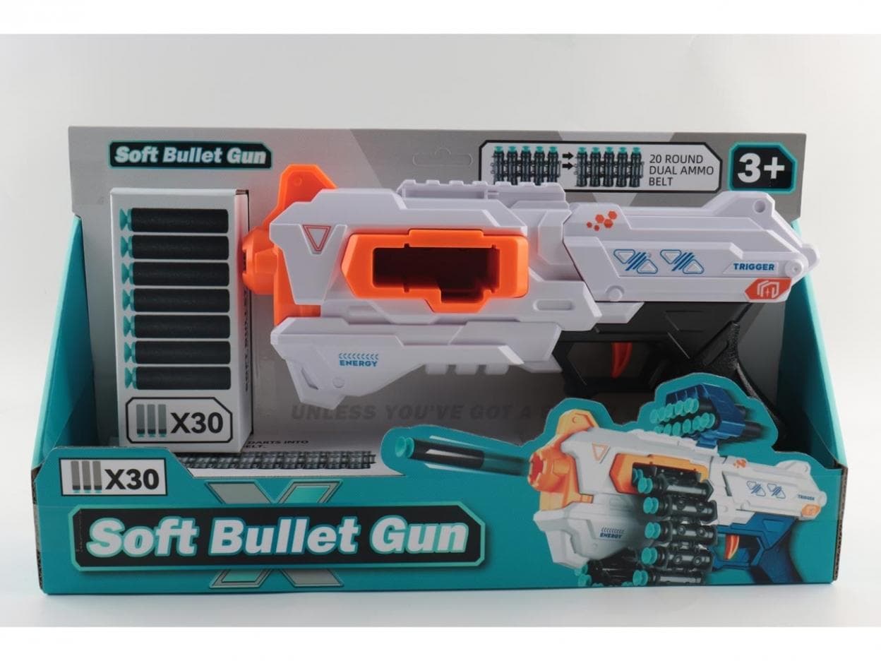 Pistolet na miękkie pociski piankowe 10 sztuk dla dzieci 3+