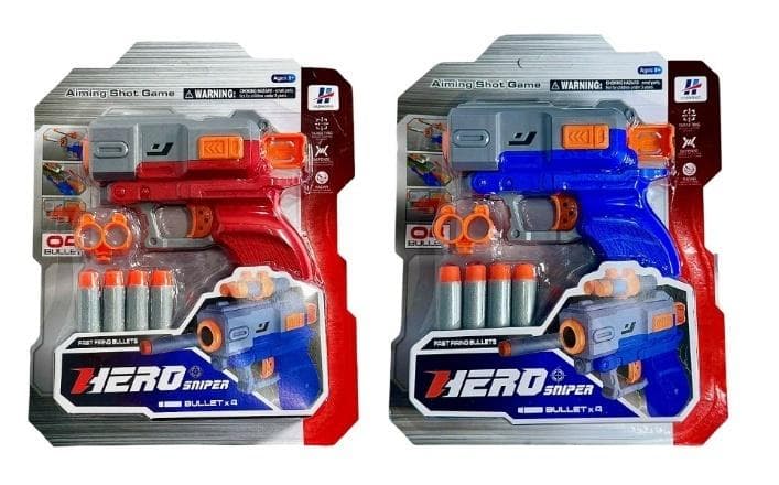 Pistolet na piankowe strzałki SWEDE 4 sztuki mix kolorów