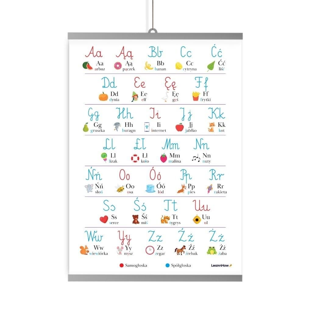 Plakat B2 edukacyjny Alfabet Polski litery