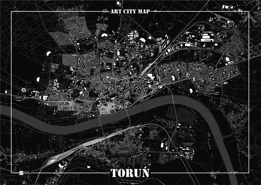 Plakat Plan Miasta Toruń dekoracyjny