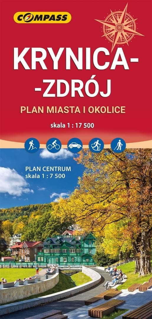 Mapa turystyczna Krynica-Zdrój skala 1:17 500