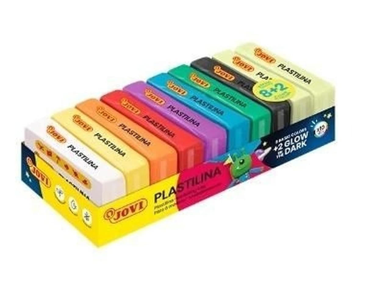 Plastelina Box 8 kolorów + 2 świecące w ciemności 50 g