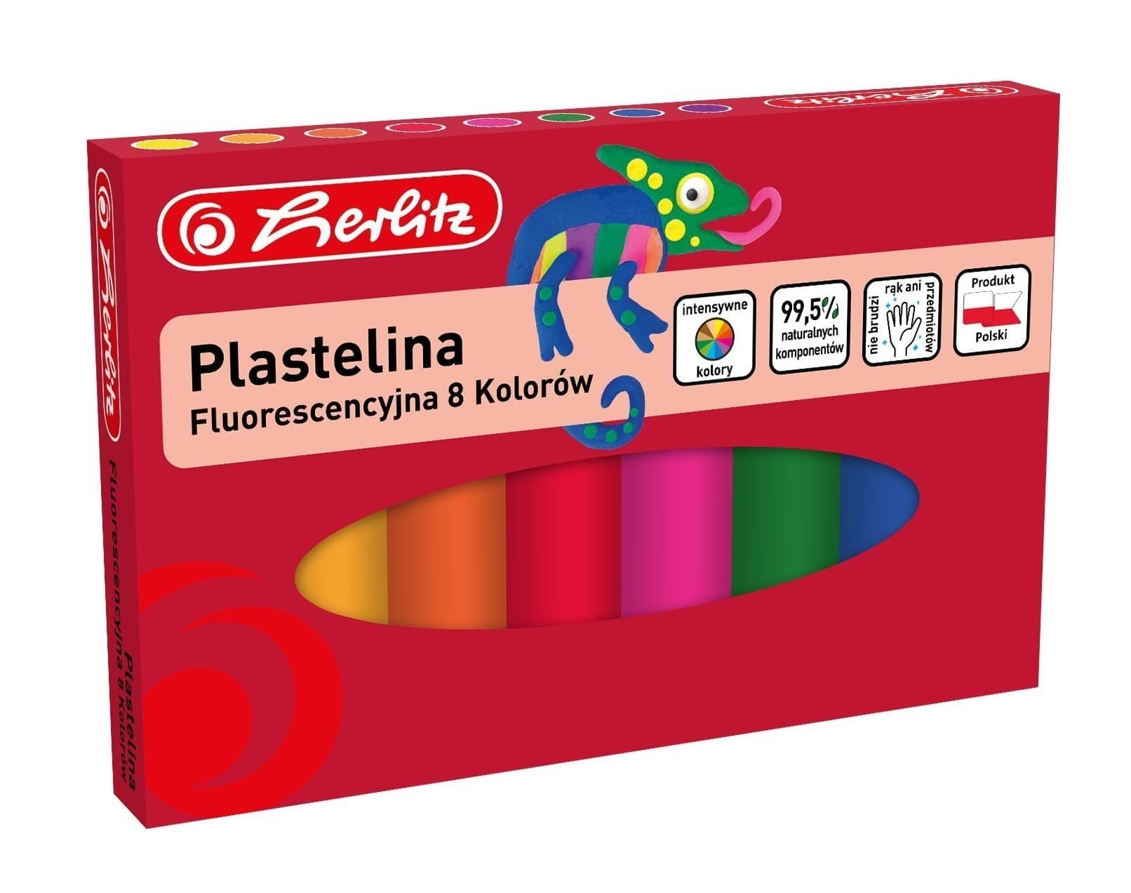 Plastelina fluorescencyjna 8 kolorów do modelowania