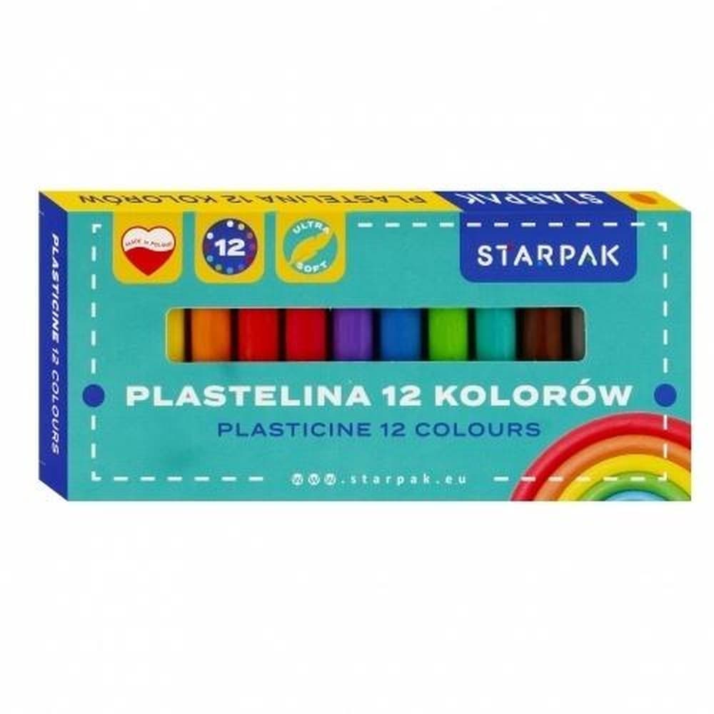 Plastelina szkolna 12 intensywnych kolorów