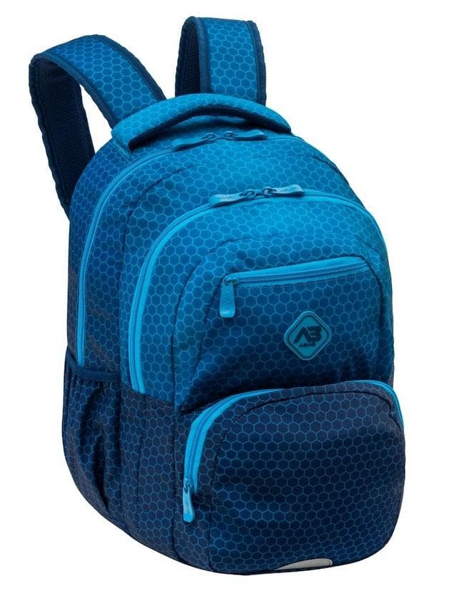 Plecak szkolny Hexagon Blue Ombre 3-komorowy 44x32x19 cm ASTRA