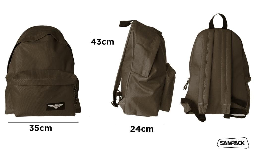 Plecak szkolny Sampack o wymiarach 35 x 43 x 24 cm