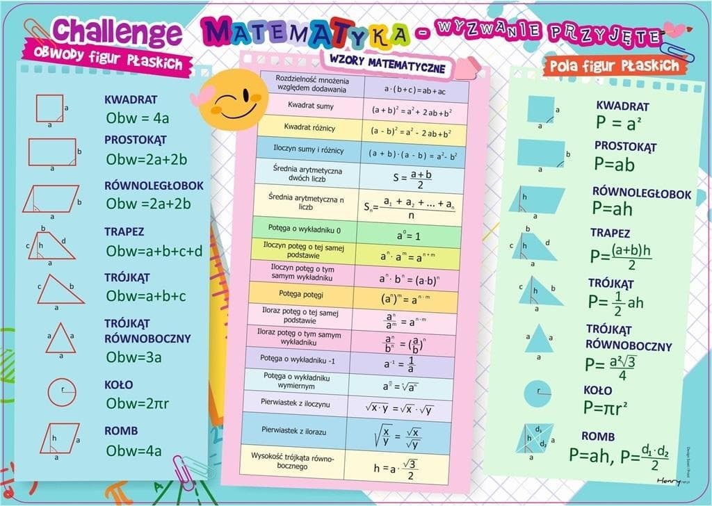 Podkładka na biurko Matematyka dwustronna B3