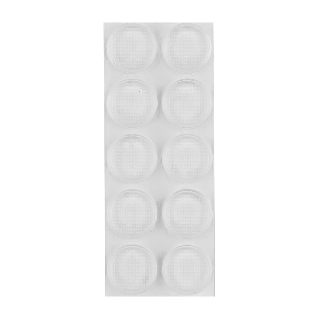 Podkładki silikonowe samoprzylepne przezroczyste, 14 mm, 10 sztuk