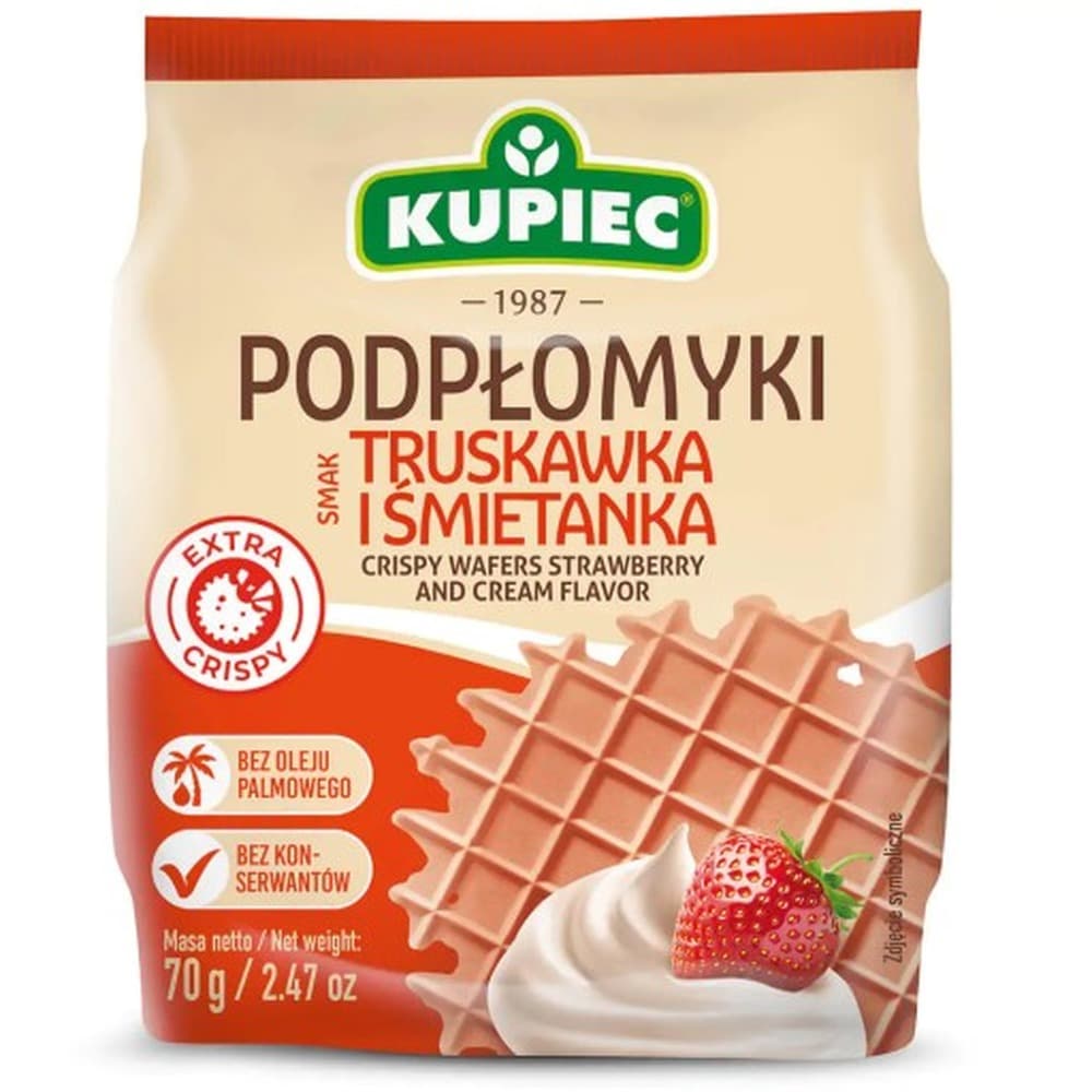 Kupiec Podpłomyki truskawka & śmietanka 70g