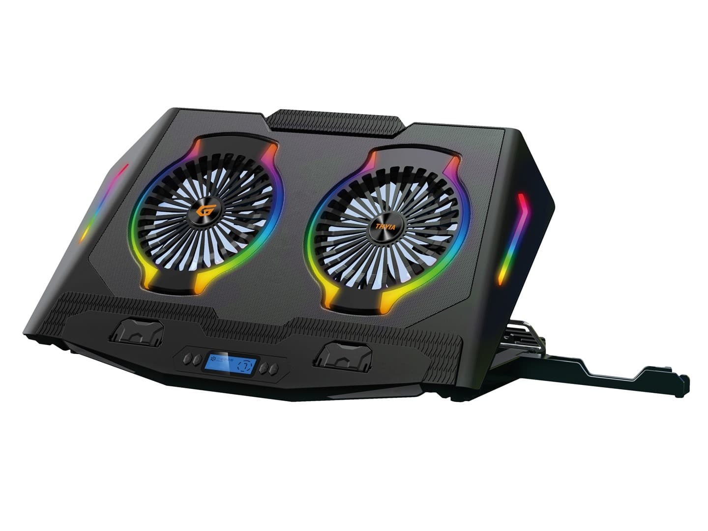 Podstawka chłodząca do laptopa CONCEPTRONIC z 2 wentylatorami, USB 2.0, RGB, do 17", czarna